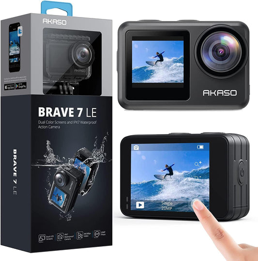AKASO Brave 7 LE Action Kamera 4K /30fps 20MP Unterwasserkamera Sportkamera WiFi