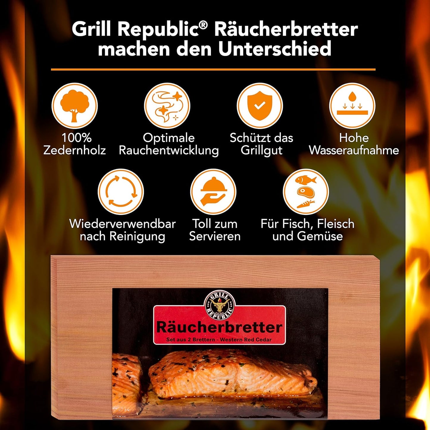 Hochwertige Räucherbretter zum Grillen für herrliches Raucharoma I Grillbretter aus reinem Zedernholz