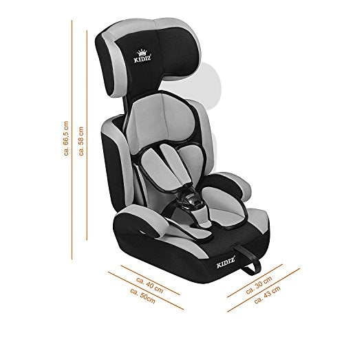 KIDIZ Autokindersitz Autositz Kinderautositz 9-36 kg Gruppe 1+2+3 Kindersitz Grau oder Rot